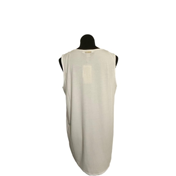 NWT MICHAEL KORS Womens Size L White Flowy Layered Side Slits Chic Casual Blouse - Picture 3 of 11